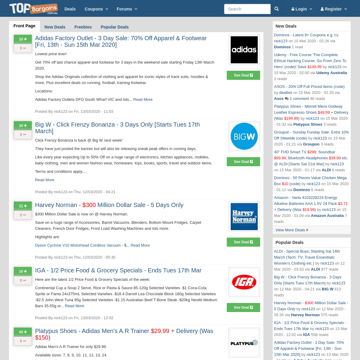 A complete backup of topbargains.com.au