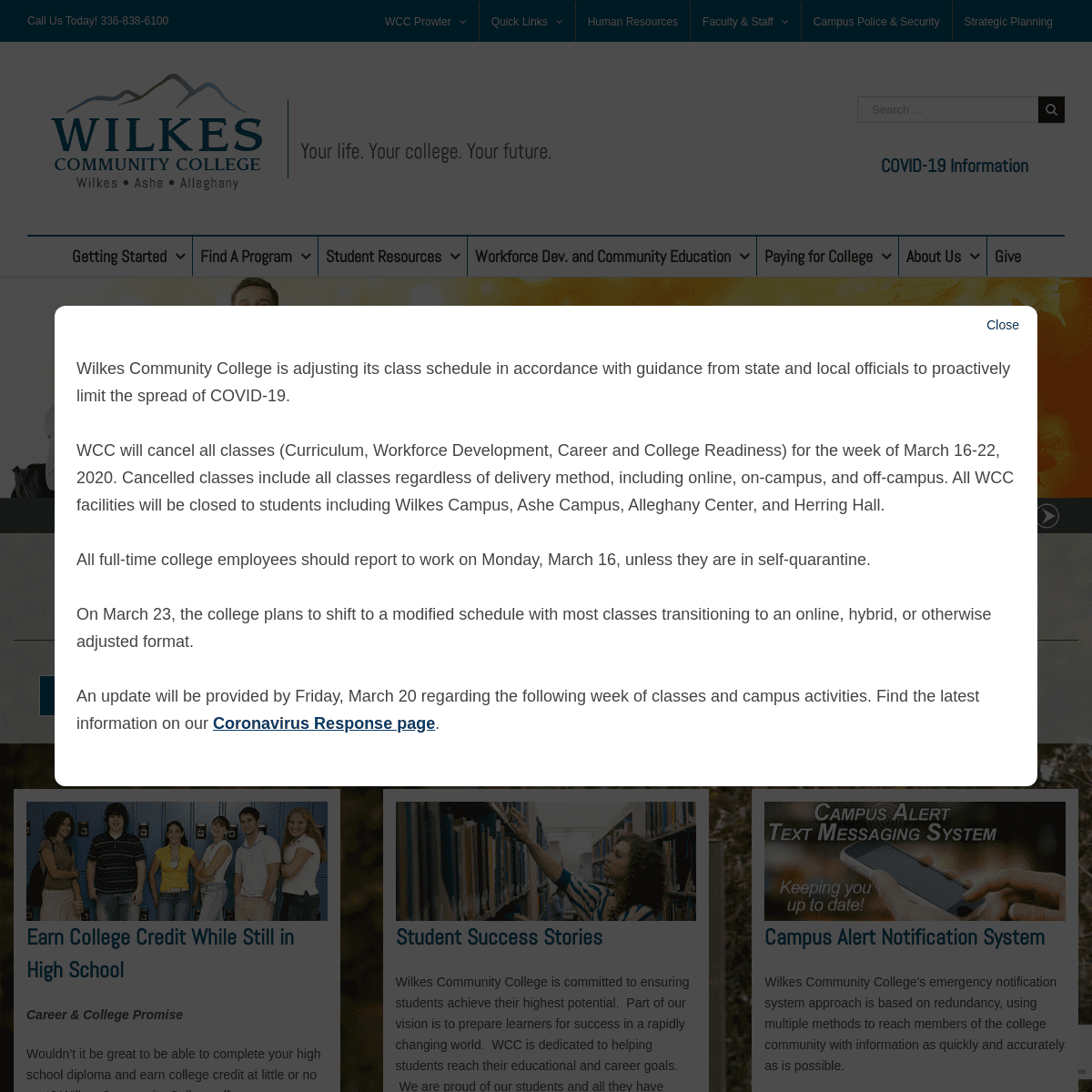 A complete backup of wilkescc.edu