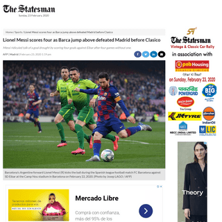 A complete backup of www.thestatesman.com/sports/messi-scores-four-barca-jump-defeated-madrid-clasico-1502858782.html