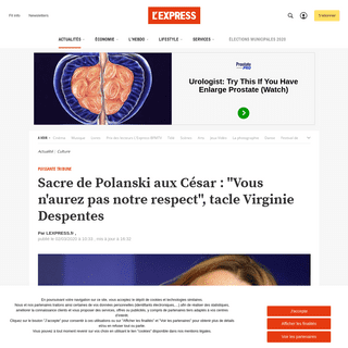 Sacre de Polanski aux CÃ©sar - -Vous n'aurez pas notre respect-, tacle Virginie Despentes - L'Express