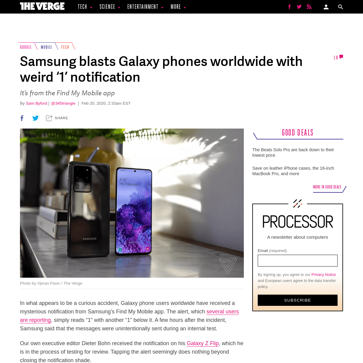 A complete backup of www.theverge.com/2020/2/20/21145130/samsung-find-my-mobile-app-1-notification-galaxy