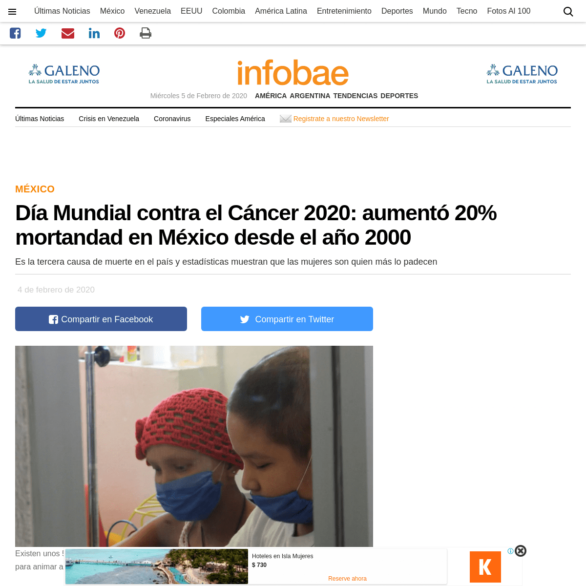 A complete backup of www.infobae.com/america/mexico/2020/02/04/dia-mundial-contra-el-cancer-2020-aumento-20-mortandad-en-mexico-