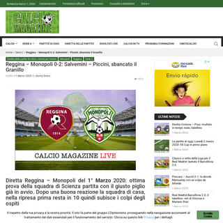 A complete backup of www.calciomagazine.net/reggina-monopoli-cronaca-diretta-1-marzo-2020-113715.html