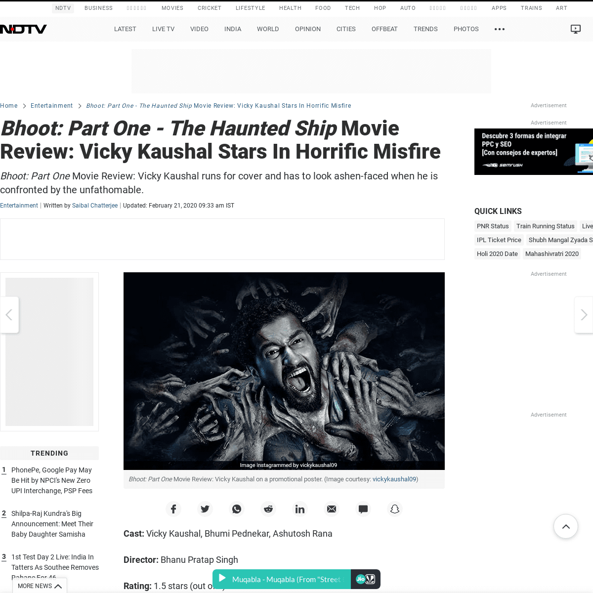 A complete backup of www.ndtv.com/entertainment/bhoot-part-one-the-haunted-ship-movie-review-vicky-kaushal-stars-in-horrific-mis