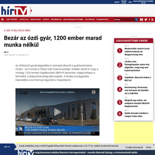 A complete backup of hirtv.hu/ahirtvhirei/bezar-az-ozdi-gyar-1200-ember-marad-munka-nelkul-2495200