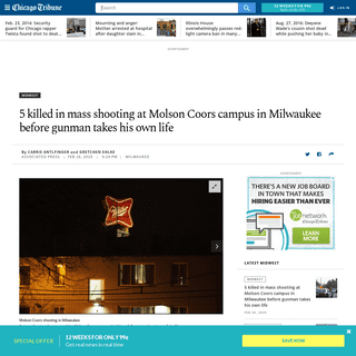Molson Coors mass shooting in Milwaukee- 5 killed, gunman dead - Chicago Tribune