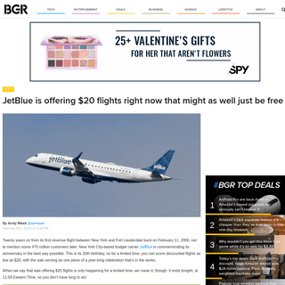 A complete backup of bgr.com/2020/02/12/cheap-flights-jetblue-fare-sale-20th-anniversary/