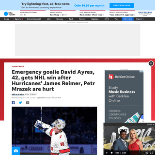 David Ayres, emergency goalie, enters Hurricanes-Maple Leafs game