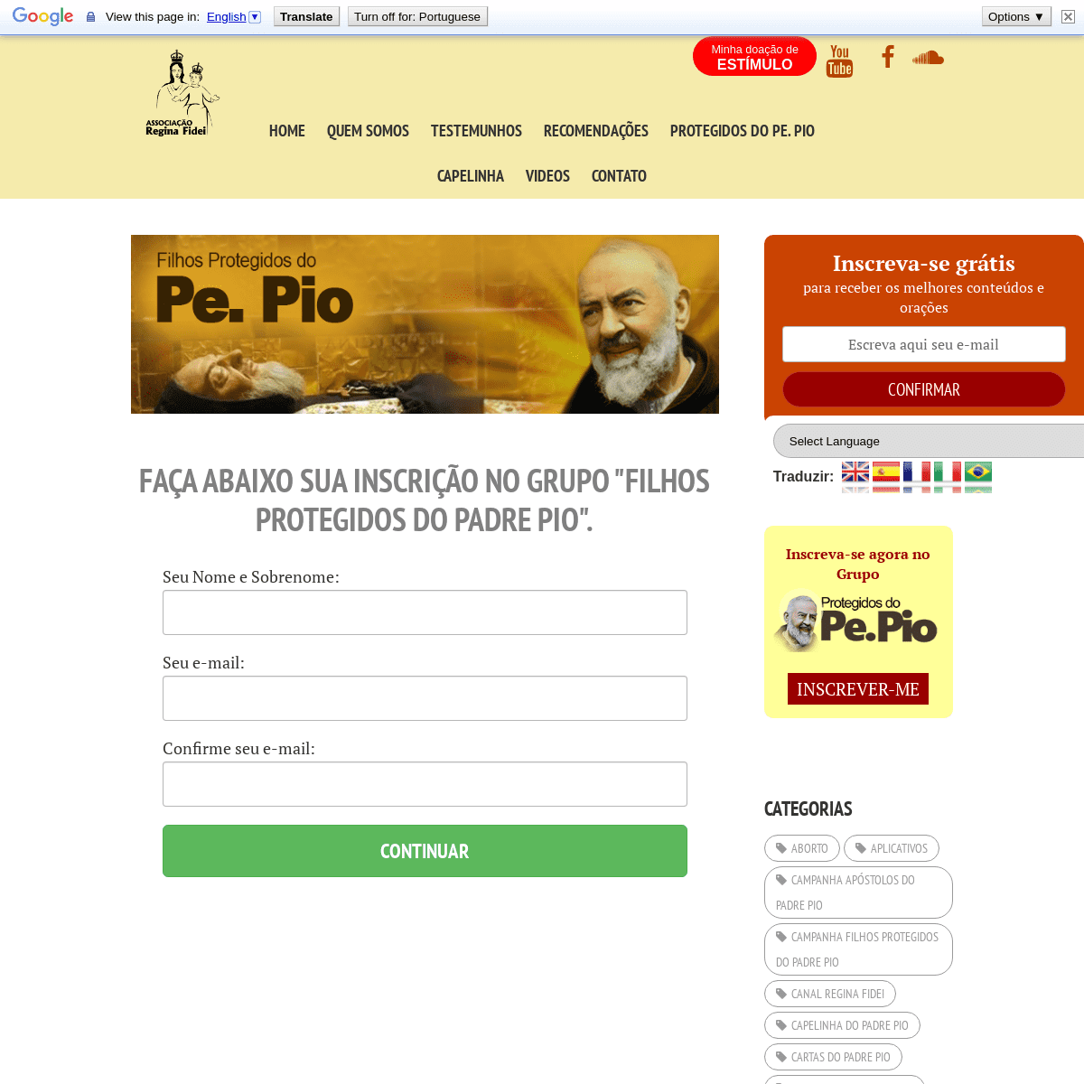 A complete backup of protegidosdopadrepio.com.br