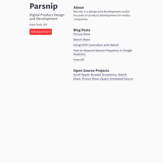 A complete backup of parsnip.io
