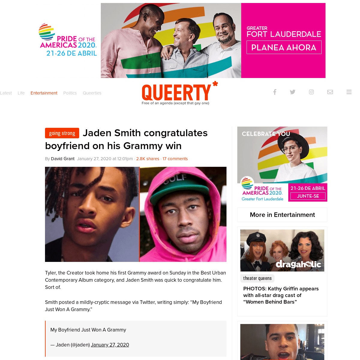 A complete backup of www.queerty.com/jaden-smith-congratulates-boyfriend-grammy-win-20200127