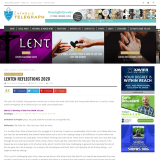 A complete backup of www.thecatholictelegraph.com/lenten-reflections-2020/63753
