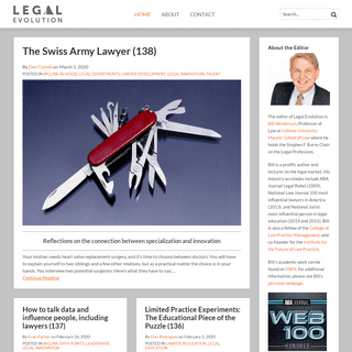Legal Evolution - Bill Henderson - Legal Services Market