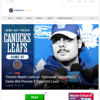 A complete backup of mapleleafshotstove.com/2020/02/29/toronto-maple-leafs-vs-vancouver-canucks-game-66-preview-projected-lines/