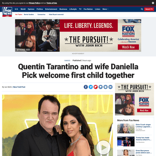 A complete backup of www.foxnews.com/entertainment/quentin-tarantino-wife-welcome-child