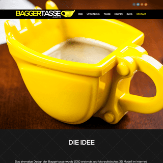 baggertasse.com - Die einzigartige Tasse in Form einer Baggerschaufel.