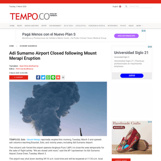 A complete backup of en.tempo.co/read/1314813/adi-sumarno-airport-closed-following-mount-merapi-eruption