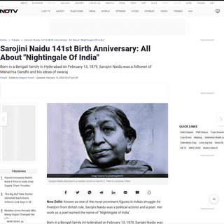 A complete backup of www.ndtv.com/people/sarojini-naidu-141st-birth-anniversary-all-about-nightingale-of-india-2179606