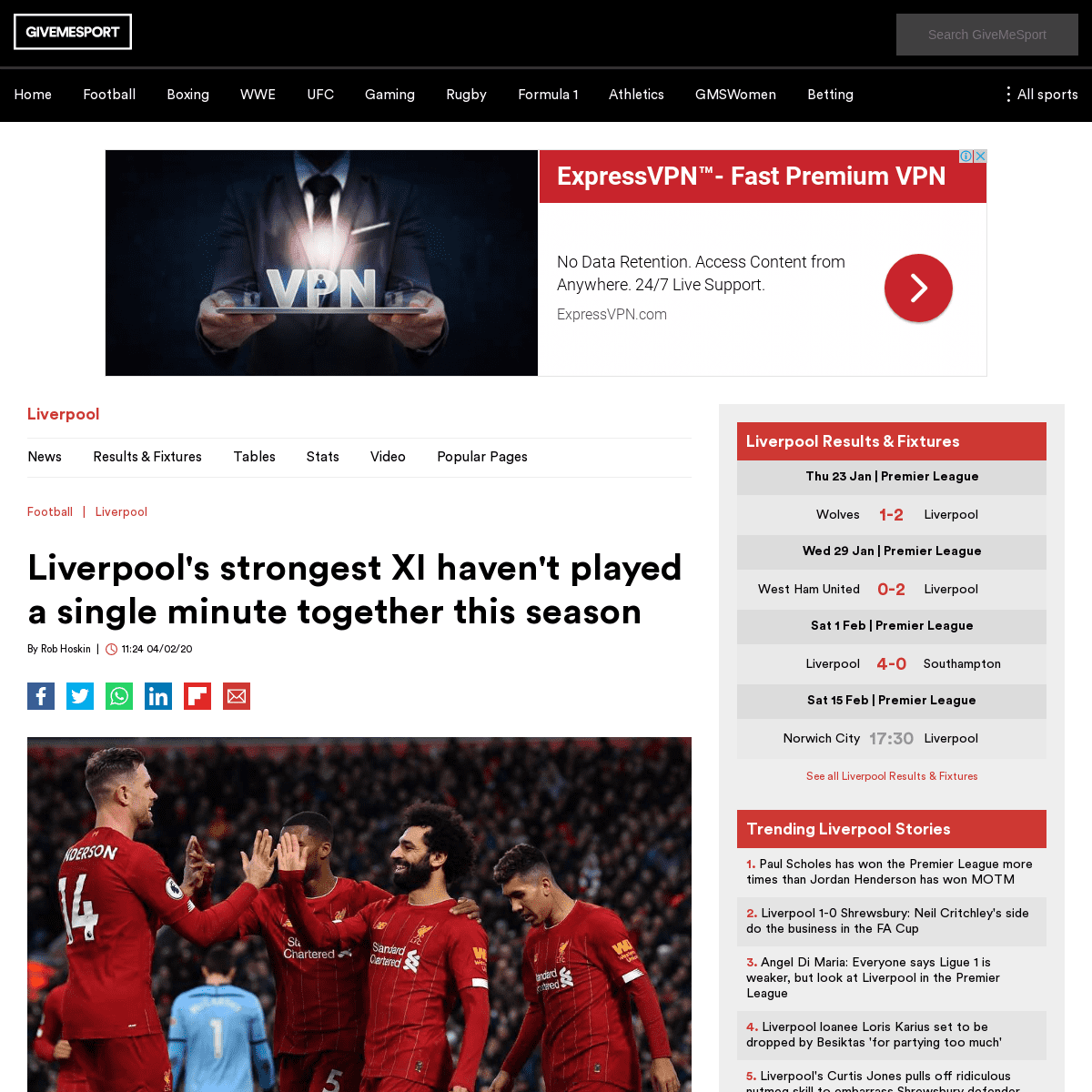 A complete backup of www.givemesport.com/1543941-liverpools-strongest-xi-havent-played-a-single-minute-together-this-season