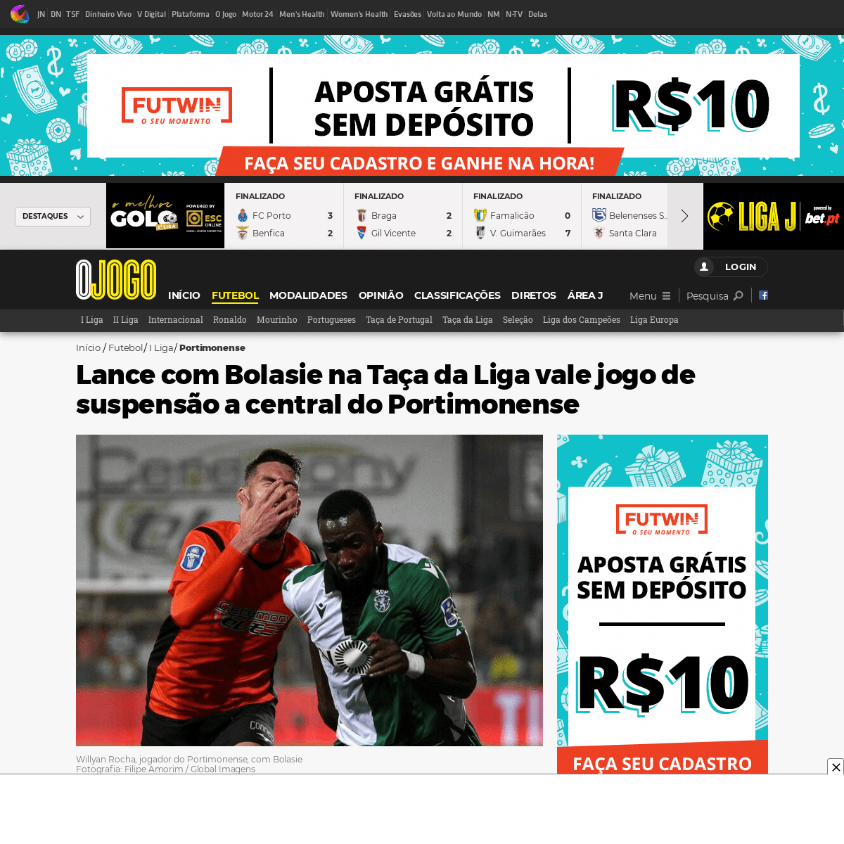 A complete backup of www.ojogo.pt/futebol/1a-liga/portimonense/noticias/lance-com-bolasie-na-taca-da-liga-vale-um-jogo-de-suspen