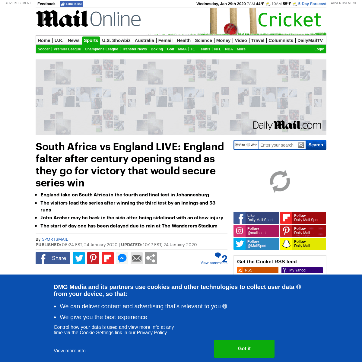 A complete backup of www.dailymail.co.uk/sport/cricket/article-7924067/South-Africa-vs-England-LIVE-Follow-day-one-fourth-test-J
