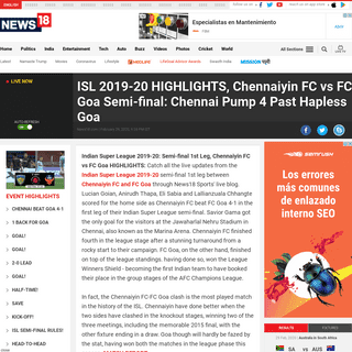 A complete backup of www.news18.com/news/football/isl-2019-20-highlights-chennaiyin-fc-vs-fc-goa-semi-final-1st-leg-indian-super