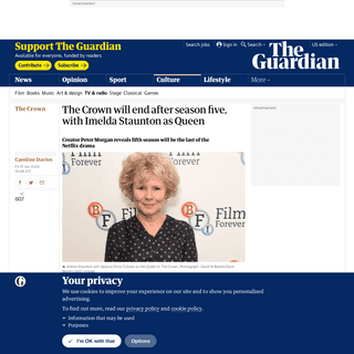 A complete backup of www.theguardian.com/tv-and-radio/2020/jan/31/the-crown-final-season-five-imelda-staunton-the-queen