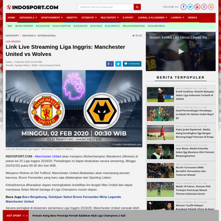 Link Live Streaming Liga Inggris- Manchester United vs Wolves - INDOSPORT