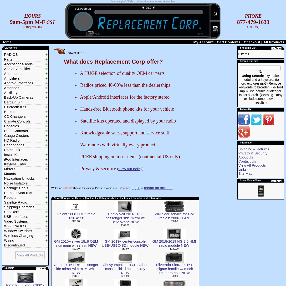 A complete backup of replacementradios.com