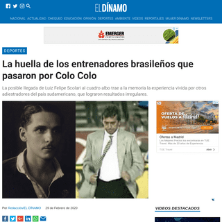 La huella de los entrenadores brasileÃ±os que pasaron por Colo Colo - El DÃ­namo
