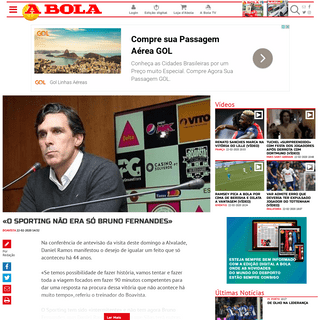 A complete backup of www.abola.pt/nnh/2020-02-22/boavista-o-sporting-nao-era-so-bruno-fernandes/830528