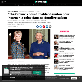 -The Crown- choisit Imelda Staunton pour incarner la reine dans sa derniÃ¨re saison - Le Huffington Post