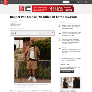 A complete backup of www.theglobeandmail.com/arts/music/article-rapper-pop-smoke-20-killed-in-home-invasion/