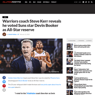 A complete backup of clutchpoints.com/suns-news-warriors-coach-steve-kerr-reveals-he-voted-devin-booker-all-star-reserve/