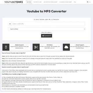 YouTube To MP3 - Free online converter - Youtubetomp3.sc