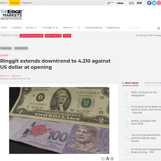 A complete backup of www.theedgemarkets.com/article/ringgit-extends-downtrend-4210-against-us-dollar-opening