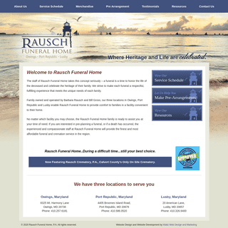 Rausch Funeral Homes â€“ Funeral Services, Owings MD, Lusby MD, Port Republic MD