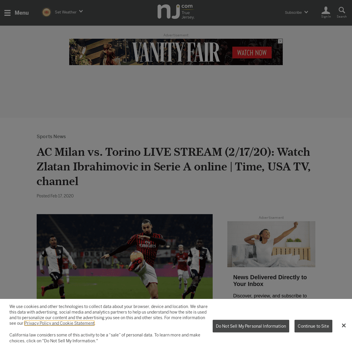 AC Milan vs. Torino LIVE STREAM (2-17-20)- Watch Zlatan Ibrahimovic in Serie A online - Time, USA TV, channel - nj.com
