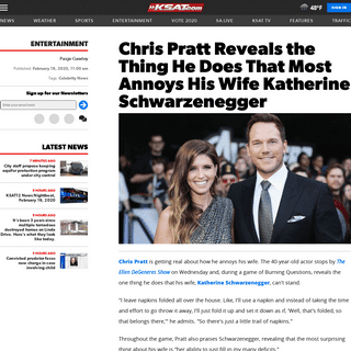 A complete backup of www.ksat.com/entertainment/2020/02/19/chris-pratt-reveals-the-thing-he-does-that-most-annoys-his-wife-kathe