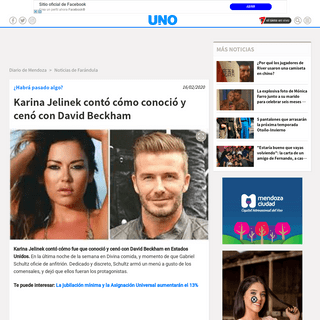Karina Jelinek contÃ³ cÃ³mo conociÃ³ y cenÃ³ con David Beckham