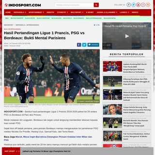 A complete backup of www.indosport.com/sepakbola/20200224/hasil-pertandingan-ligue-1-psg-vs-bordeaux-bukti-mental-parisiens