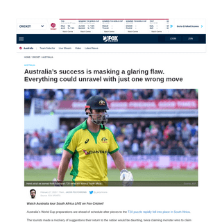 Cricket Australia vs South Africa, T20 series, World Cup 2020- Glenn Maxwell is still needed after Mitch Marsh flop - Fox Sports