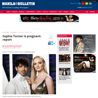 Sophie Turner is pregnant- report Â» Manila Bulletin Entertainment