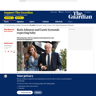 A complete backup of www.theguardian.com/uk-news/2020/feb/29/boris-johnson-and-carrie-symonds-expecting-summer-baby