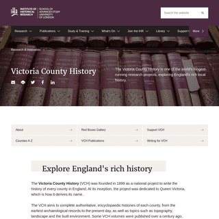 Victoria County History - Institute of Historical Research
