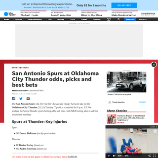 A complete backup of www.usatoday.com/story/sports/sports-betting/2020/02/11/san-antonio-spurs-at-oklahoma-city-thunder-odds-pic