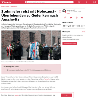 A complete backup of www.nau.ch/politik/international/steinmeier-reist-mit-holocaust-uberlebenden-zu-gedenkstunde-nach-auschwitz