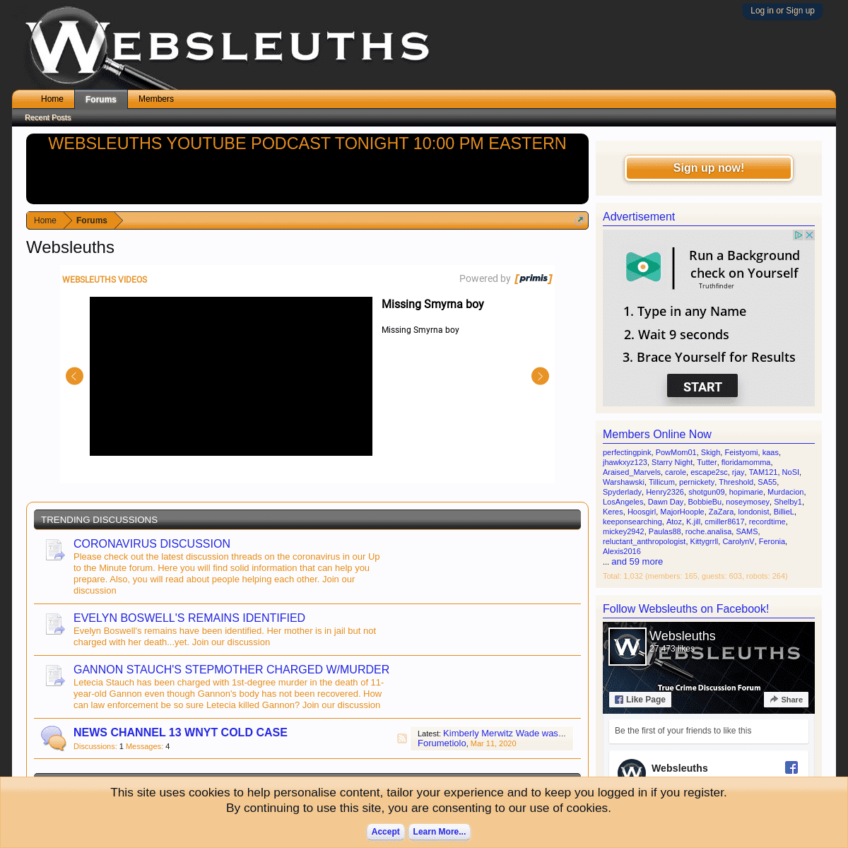 A complete backup of websleuths.com