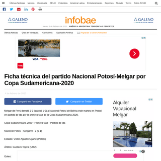 A complete backup of www.infobae.com/america/agencias/2020/02/05/ficha-tecnica-del-partido-nacional-potosi-melgar-por-copa-sudam