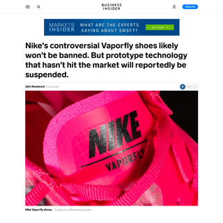 A complete backup of www.businessinsider.com/nike-vaporfly-shoes-will-not-be-banned-2020-1